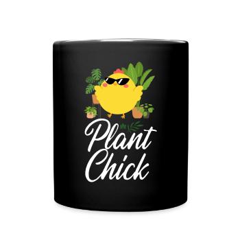 Amateur de plantes jardinage Poulet fille - Mug uni - noir - Devant