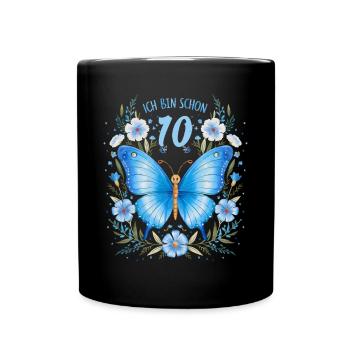Fête d’anniversaire des enfants 10e anniversaire papillon - Mug uni - noir - Devant