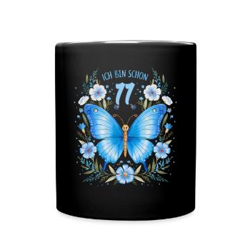 Fête d’anniversaire des enfants papillon 11e anniversaire - Mug uni - noir - Devant