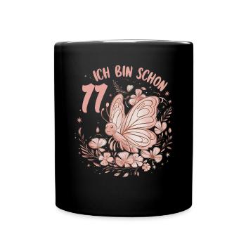 Fête d’anniversaire des enfants papillon 11e anniversaire - Mug uni - noir - Devant