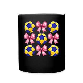 Coquette noeud Korfball Fête des mères Ruban rose Maman - Mug uni - noir - Devant