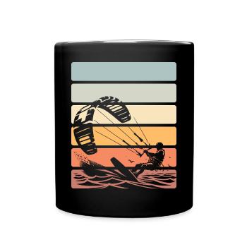 Kitesurfen Kitesurfer Kiteboard - Tasse einfarbig - Schwarz - Vorne