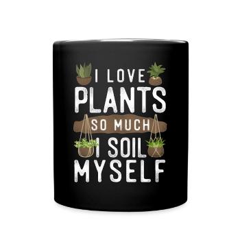 Plant Lover Gardening Pun I Love - Full Colour Mug - black - Front