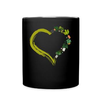 Plant Lover Gardening Heart - Full Colour Mug - black - Front