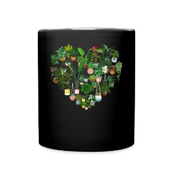 Plant Lover Gardening Heart - Full Colour Mug - black - Front