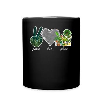 Amoureux des plantes Jardinage Paix Amour - Mug uni - noir - Devant