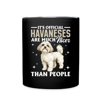 Mignon propriétaire de chien havanais - Mug uni - noir - Devant