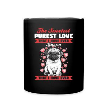Mignon propriétaire de chien carlin - Mug uni - noir - Devant