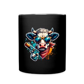 Kuh Wasserpistole - Tasse einfarbig - Schwarz - Vorne
