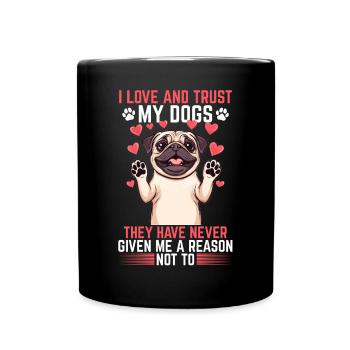 Mignon propriétaire de chien carlin - Mug uni - noir - Devant