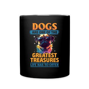 Mignon propriétaire de chien carlin - Mug uni - noir - Devant