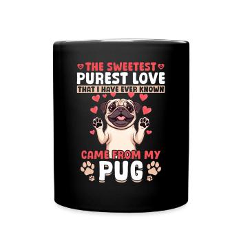 Mignon propriétaire de chien carlin - Mug uni - noir - Devant