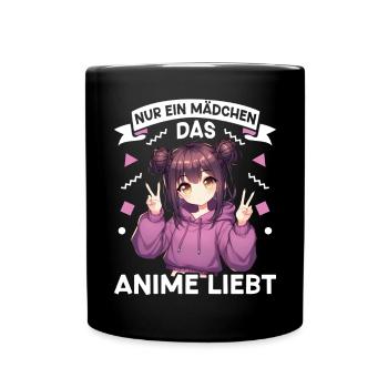 Juste une fille qui aime les mangas Kawaii animés - Mug uni - noir - Devant