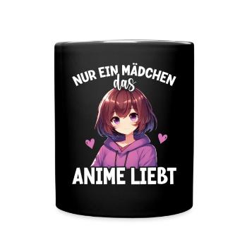 Juste une fille qui aime les mangas Kawaii animés - Mug uni - noir - Devant