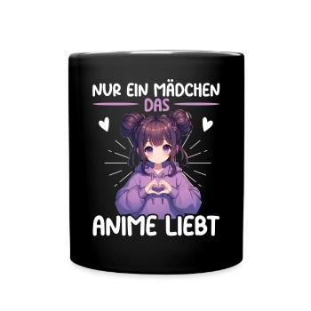 Juste une fille qui aime les mangas Kawaii animés - Mug uni - noir - Devant