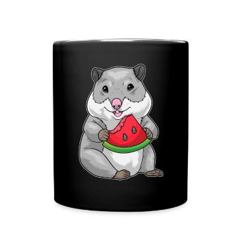 Hamster Pastèque - Mug uni - noir - Devant