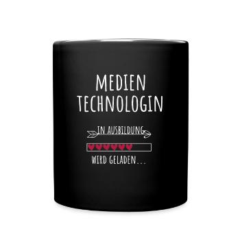 Medientechnologin Ausbildung Beruf Geschenk - Tasse einfarbig - Schwarz - Vorne