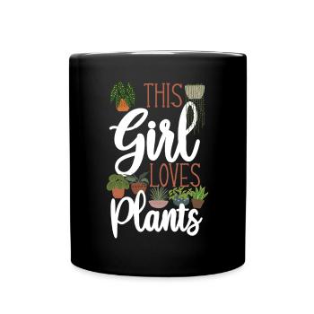 Amateur de plantes jardinière fille ceci - Mug uni - noir - Devant