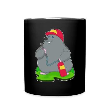 Extincteur de pompier taupe - Mug uni - noir - Devant