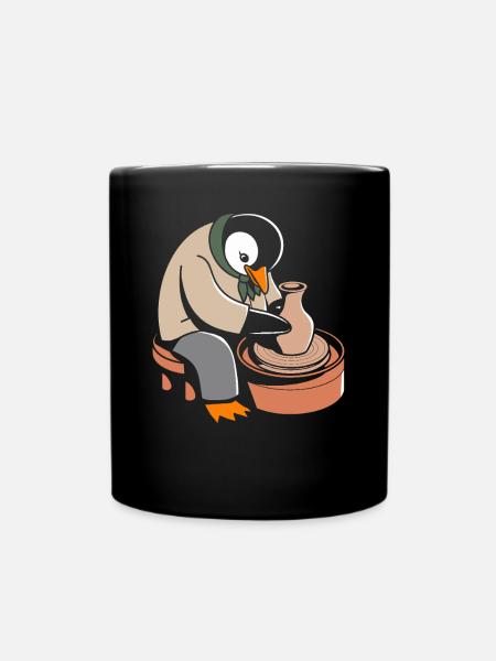 Pinguin Töpferei Kunsthandwerk Leidenschaft - Tasse einfarbig - Schwarz