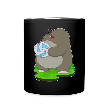 Taupe Joueur de volley-ball Volley-ball - Mug uni - noir - Devant
