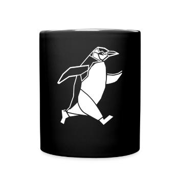 Laufender Pinguin Geometrisch Running Jogging - Tasse einfarbig - Schwarz - Vorne