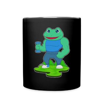 Frosch Bodybuilder Hantel Bodybuilding - Tasse einfarbig - Schwarz - Vorne