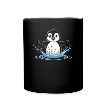 Happy Penguin Swimming Spritz - Full Colour Mug - black - Front