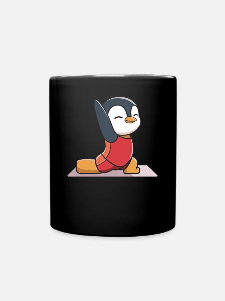 Niedlicher Pinguin Yoga Pose für Kinder und - Tasse einfarbig - Schwarz