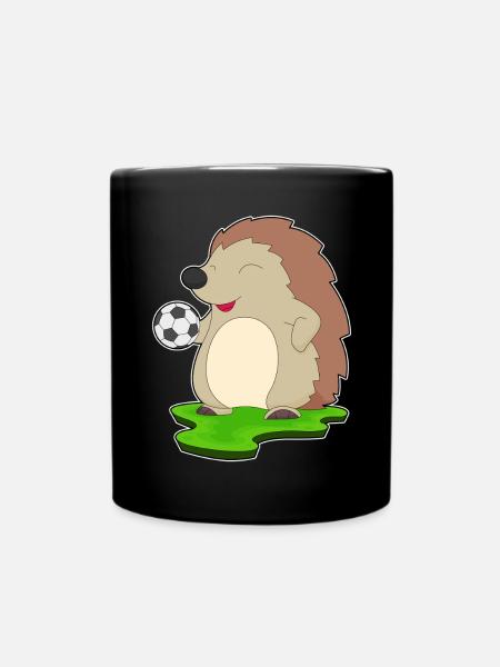 Igel Fußballspieler Fußball - Tasse einfarbig - Schwarz
