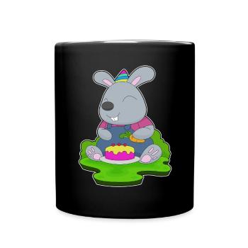 Bunny Birthday Farmer - Full Colour Mug - black - Front