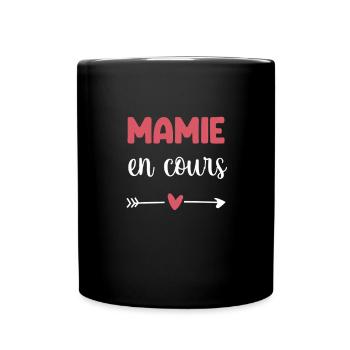 mamie en cours coeur cadeau mamie - Mug uni - noir - Devant