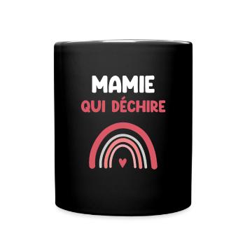 granny who tears rainbow granny gift - Full Colour Mug - black - Front