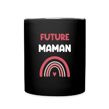 Werdende Mama Regenbogen Mama Geschenk Mutter - Tasse einfarbig - Schwarz - Vorne