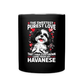 Mignon propriétaire de chien havanais - Mug uni - noir - Devant