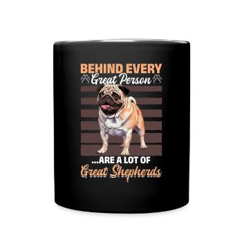 Mignon propriétaire de chien carlin - Mug uni - noir - Devant