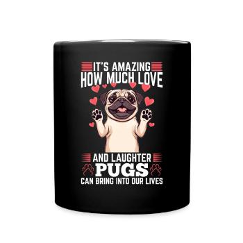 Mignon propriétaire de chien carlin - Mug uni - noir - Devant