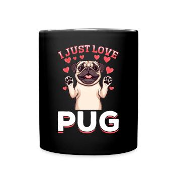 Mignon propriétaire de chien carlin - Mug uni - noir - Devant