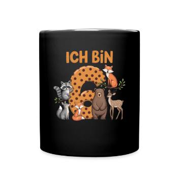 6th Birthday 6 Years Forest Animals Forest Animals - Full Colour Mug - black - Front