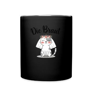 Bride Bride To Be Cat Kitten Engagement Bachelor Party - Full Colour Mug - black - Front