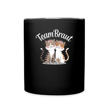 Team Bride Cat Kitten Engagement Bachelor Party - Full Colour Mug - black - Front