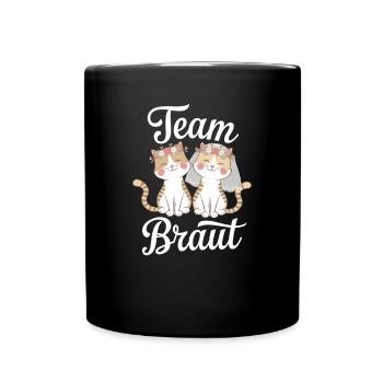 Team Bride Cat Kitten Engagement Bachelor Party - Full Colour Mug - black - Front