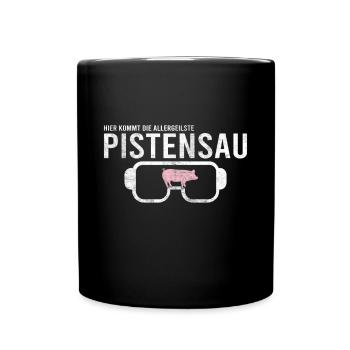 Pistensau Skier Fun Shirt - Mug uni - noir - Devant