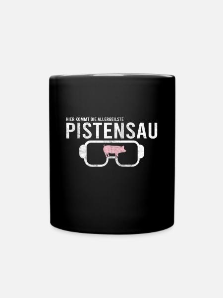 Pistensau Skier Fun Shirt - Mug uni - noir
