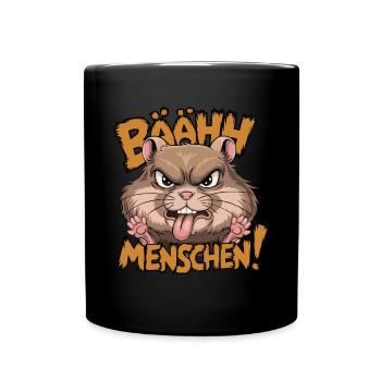 Bääh Menschen Lustiger Hamster - Tasse einfarbig - Schwarz - Vorne