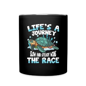 Dive with the Turtles - Ocean Lover für Ozean - Tasse einfarbig - Schwarz - Vorne