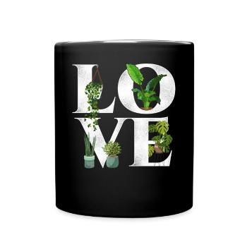 Plant Lover Gardening Love - Tasse einfarbig - Schwarz - Vorne