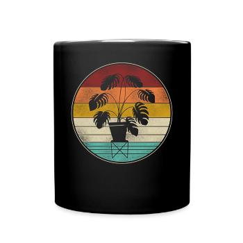 Amoureux des plantes jardinage rétro - Mug uni - noir - Devant