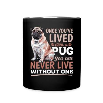 Mignon propriétaire de chien carlin - Mug uni - noir - Devant