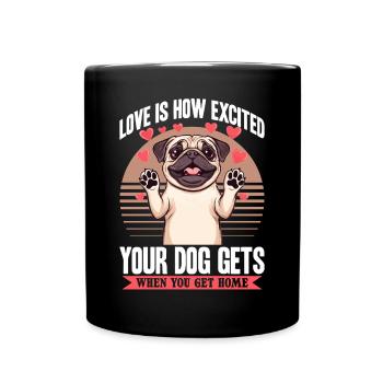 Mignon propriétaire de chien carlin - Mug uni - noir - Devant